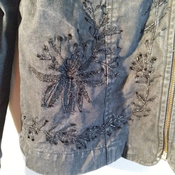 Coldwater Creek Denim Embroidered Jean Jacket - Picture 3 of 13